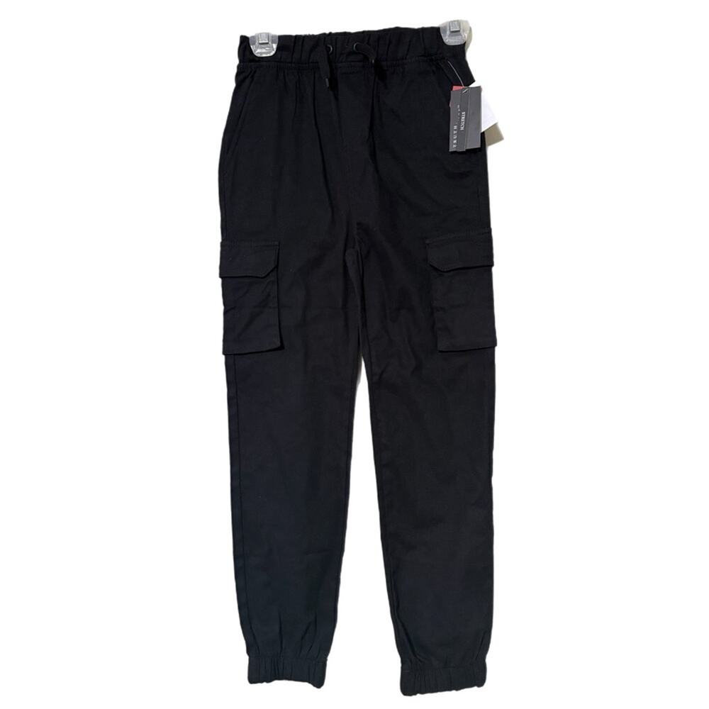 TRUTH SUBSTANCE boys size 8 (s) stretch pull on black pants with pockets NWT